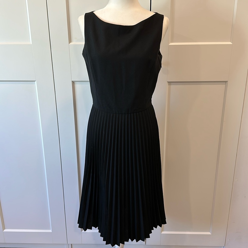 Jill Stuart Black Wool Dress Knife Pleated Dress 10